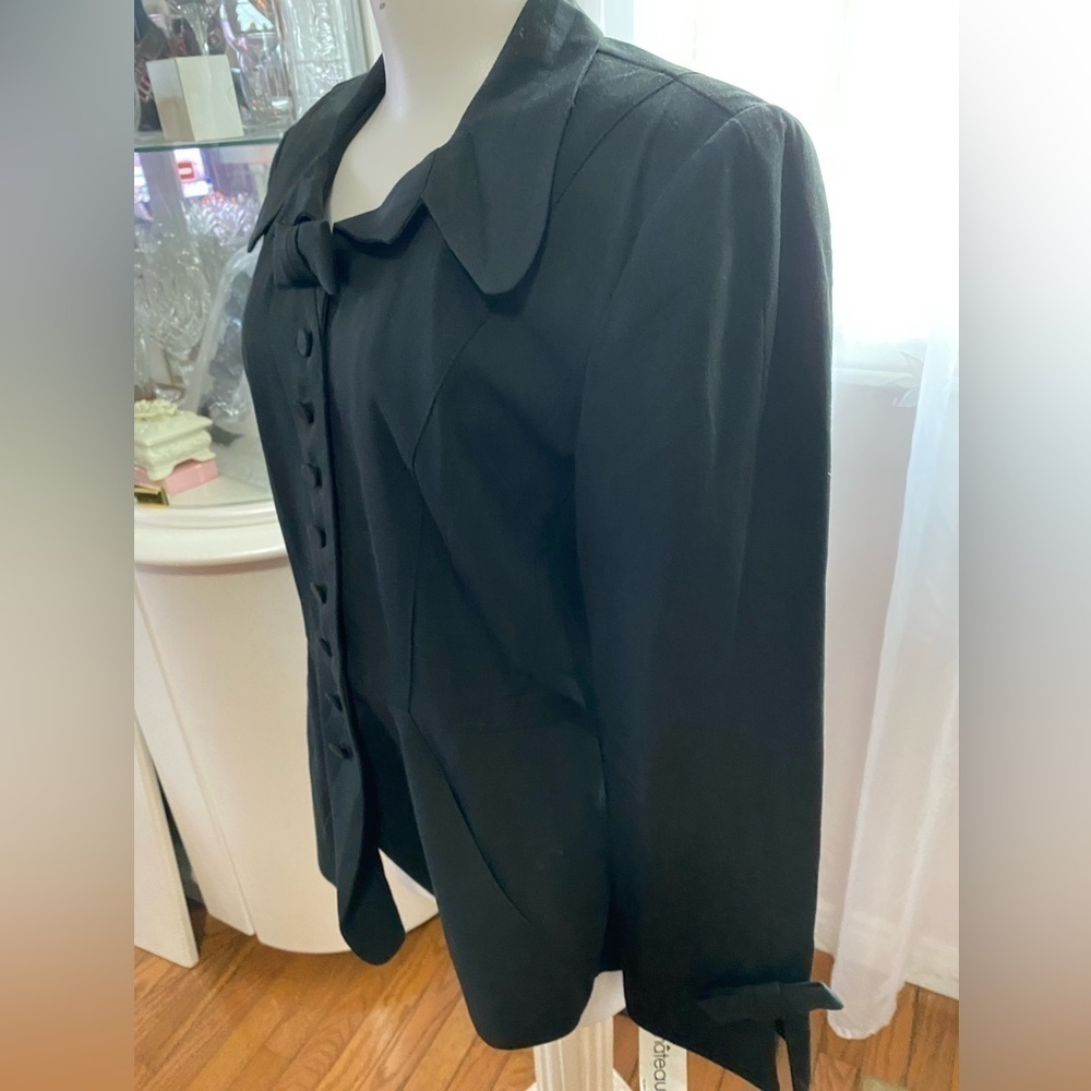 Le Chateau vintage  Black FITTED Jacket Sz L - Picture 4 of 14